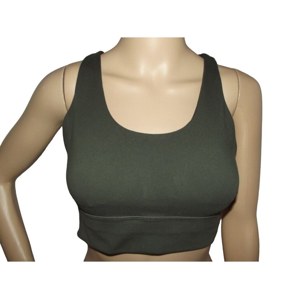 Ethos Sports Bra Medium Green Active workout strappy scoop top crop tank